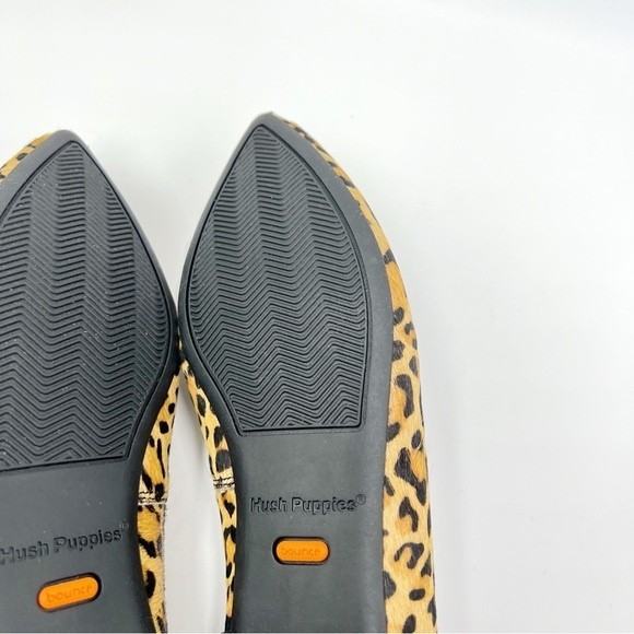 6W 6 WIDE Hush Puppies Women's Sadie Leather Leopard Slip On Loafers Shoes Flats - Picture 12 of 15